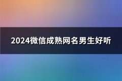 2024微信成熟网名男生好听(92个)